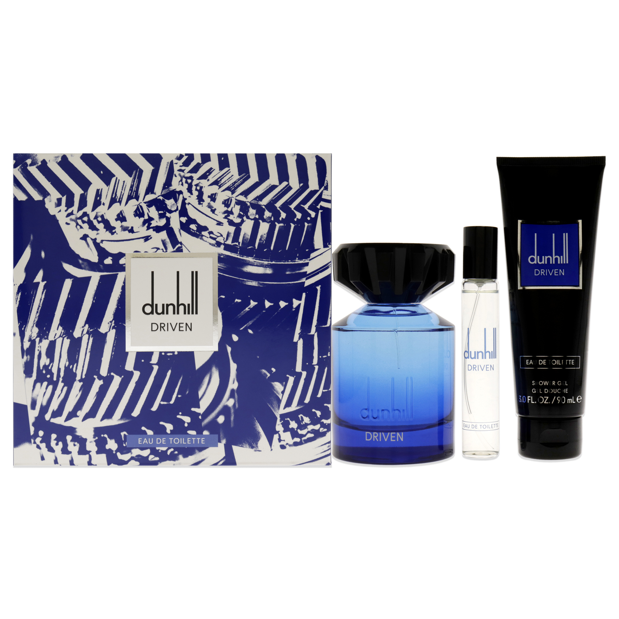 DUNHILL DRIVEN BLUE(M)(H/B)3PC SET(3.4oz edt sp,3.0oz Shower Gel